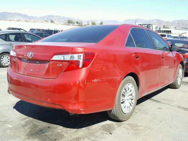 4T4BF1FK2CR197841 - 2012 TOYOTA CAMRY BASE RED photo 4