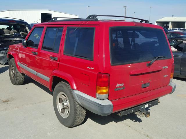 1J4FF48S8YL149623 - 2000 JEEP CHEROKEE S RED photo 3