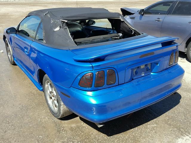 1FAFP45X7WF247627 - 1998 FORD MUSTANG GT BLUE photo 3