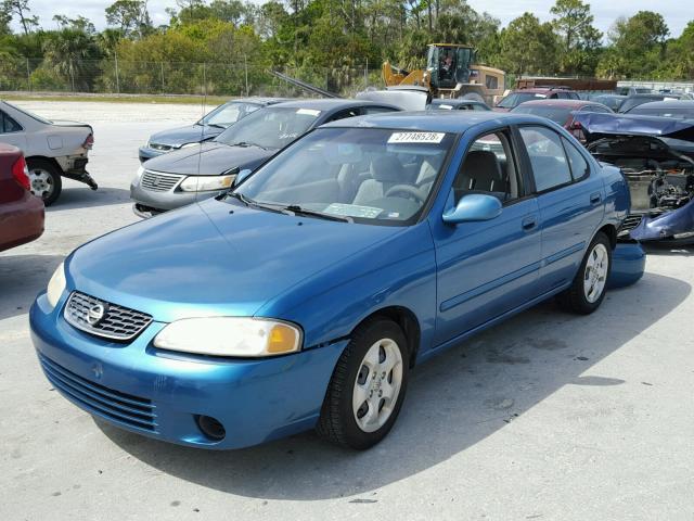 3N1CB51A13L558459 - 2003 NISSAN SENTRA GXE BLUE photo 2