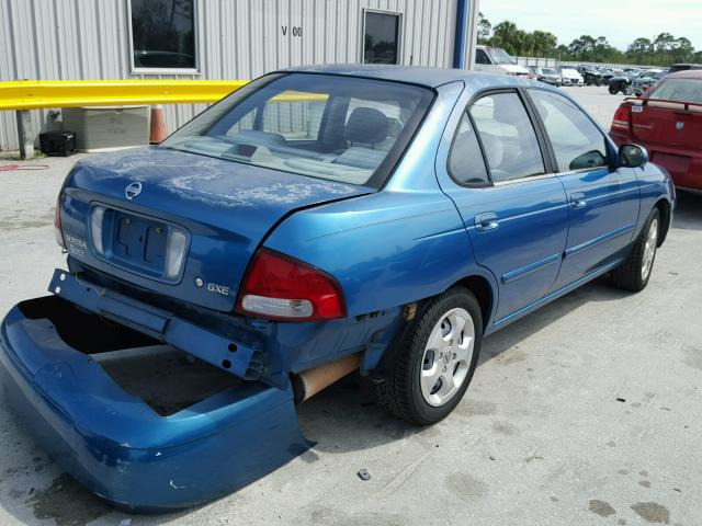 3N1CB51A13L558459 - 2003 NISSAN SENTRA GXE BLUE photo 4