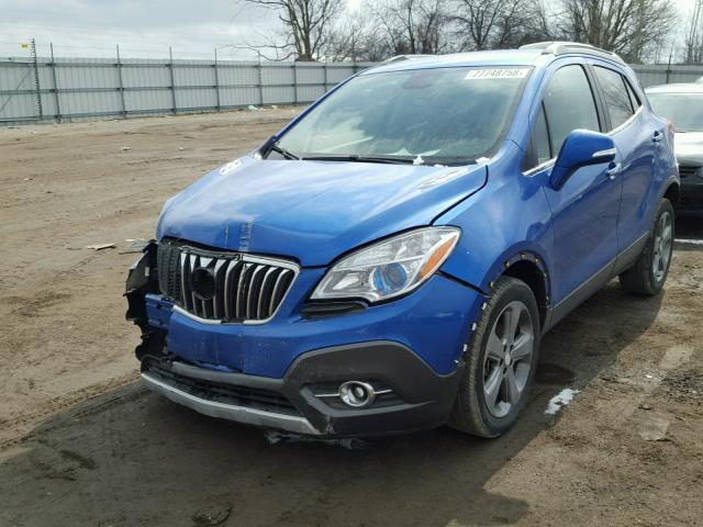 KL4CJBSBXEB730072 - 2014 BUICK ENCORE CON BLUE photo 2