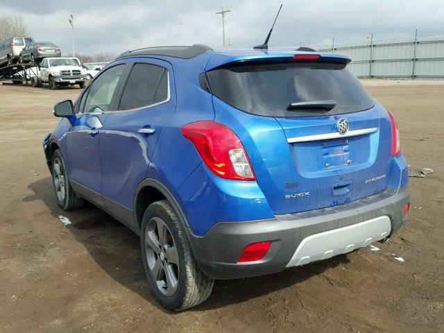 KL4CJBSBXEB730072 - 2014 BUICK ENCORE CON BLUE photo 3