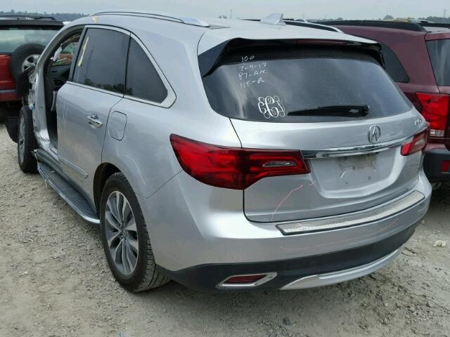 5FRYD3H40EB002189 - 2014 ACURA MDX TECHNO SILVER photo 3