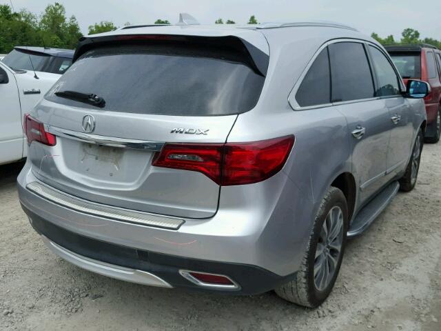 5FRYD3H40EB002189 - 2014 ACURA MDX TECHNO SILVER photo 4