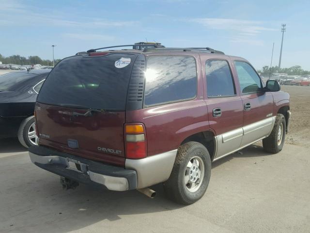 1GNEK13T4YJ108906 - 2000 CHEVROLET TAHOE K150 MAROON photo 4