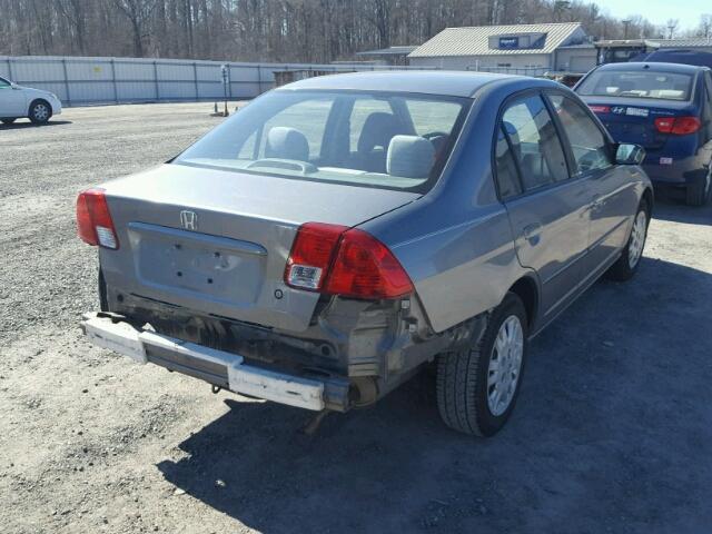 2HGES155X5H634477 - 2005 HONDA CIVIC LX GRAY photo 4