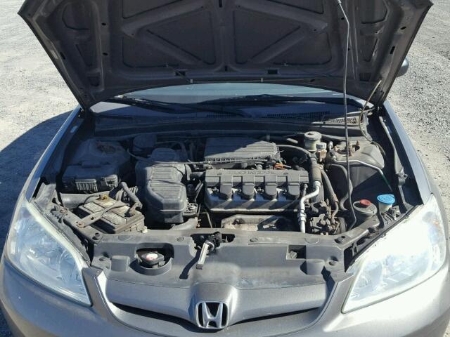 2HGES155X5H634477 - 2005 HONDA CIVIC LX GRAY photo 7