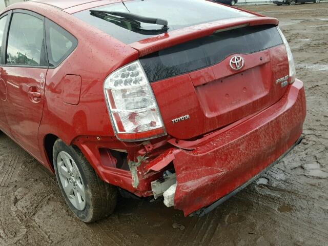 JTDKB20UX77568422 - 2007 TOYOTA PRIUS RED photo 9