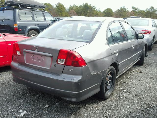 2HGES15535H513239 - 2005 HONDA CIVIC LX GRAY photo 4