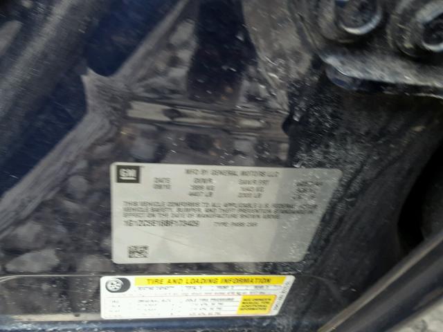 1G1ZC5E16BF173429 - 2011 CHEVROLET MALIBU 1LT BLUE photo 10