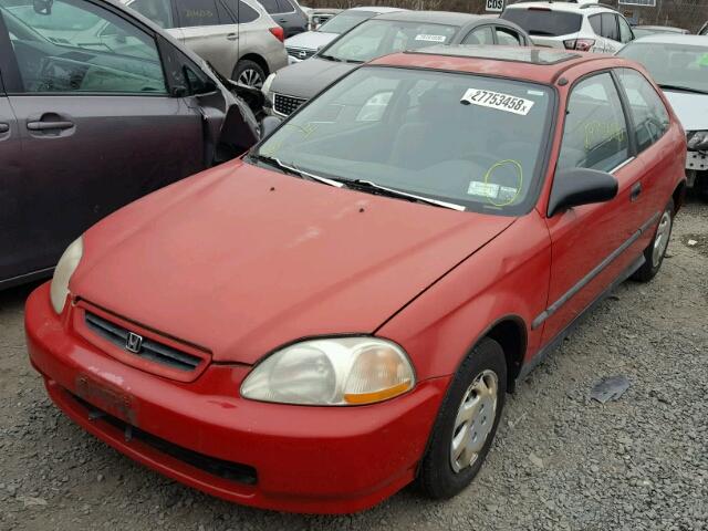 2HGEJ6441TH111242 - 1996 HONDA CIVIC DX RED photo 2