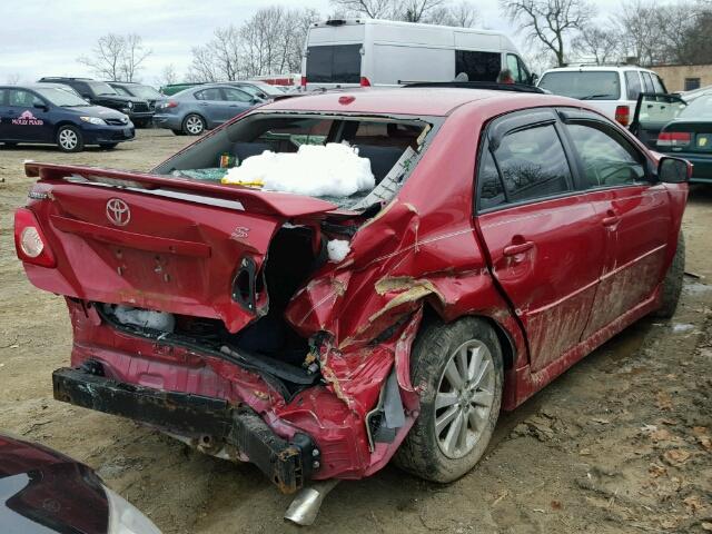 2T1BU40E69C179681 - 2009 TOYOTA COROLLA BA RED photo 4