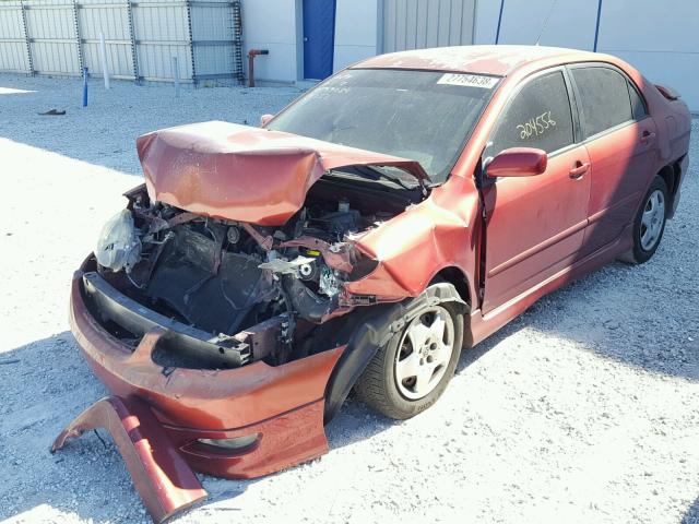 1NXBR32E35Z386076 - 2005 TOYOTA COROLLA CE RED photo 2