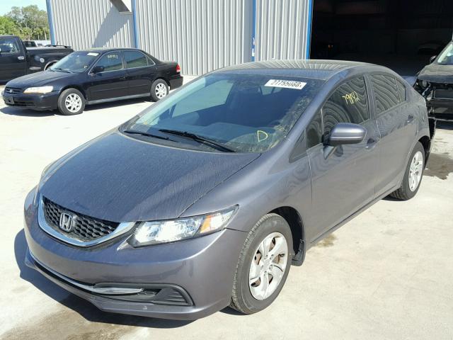 2HGFB2F50EH522716 - 2014 HONDA CIVIC LX GRAY photo 2