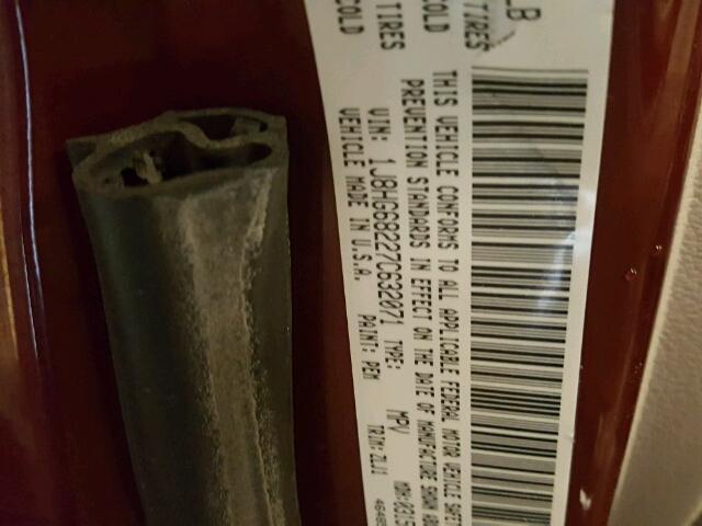 1J8HG68227C632071 - 2007 JEEP COMMANDER მუქწითელი ფოტო 10