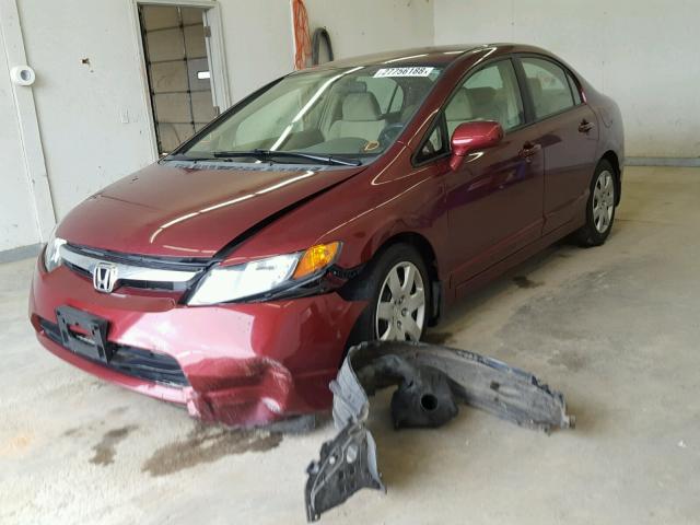 1HGFA15508L027597 - 2008 HONDA CIVIC LX BURGUNDY photo 2