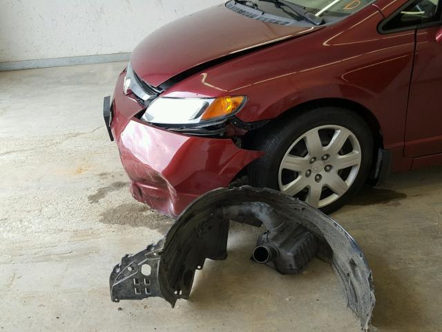 1HGFA15508L027597 - 2008 HONDA CIVIC LX BURGUNDY photo 9