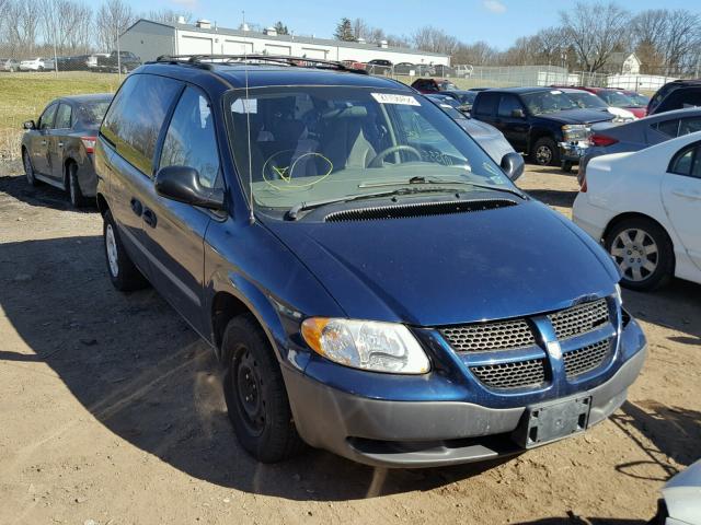 1D4GP25B33B109127 - 2003 DODGE CARAVAN SE BLUE photo 1