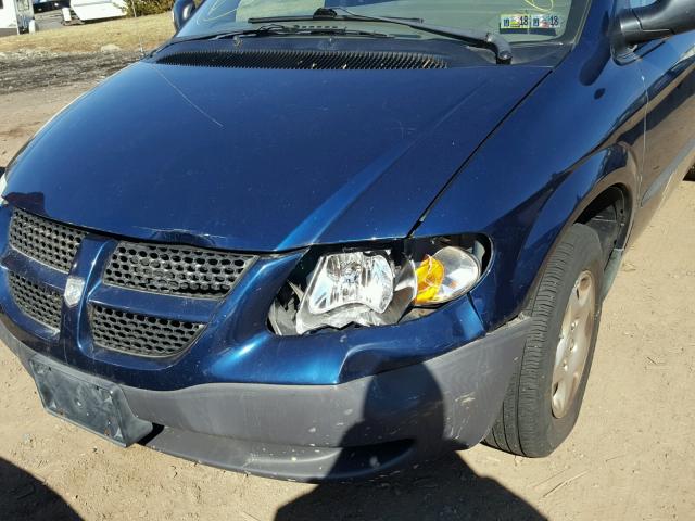 1D4GP25B33B109127 - 2003 DODGE CARAVAN SE BLUE photo 9