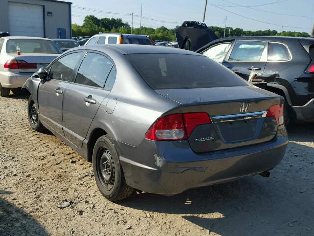 2HGFA16539H330967 - 2009 HONDA CIVIC LX GRAY photo 3