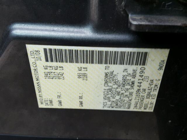 1N4AL21E09N441490 - 2009 NISSAN ALTIMA 2.5 GRAY photo 10