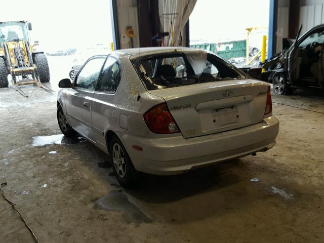 KMHCG35C24U295030 - 2004 HYUNDAI ACCENT GL SILVER photo 3