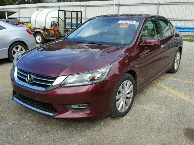 1HGCR2F8XDA043712 - 2013 HONDA ACCORD EXL MAROON photo 2