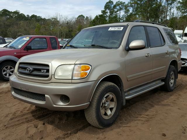 5TDZT34A21S054451 - 2001 TOYOTA SEQUOIA SR BEIGE photo 2