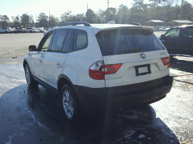 WBXPA73484WC43096 - 2004 BMW X3 2.5I WHITE photo 3