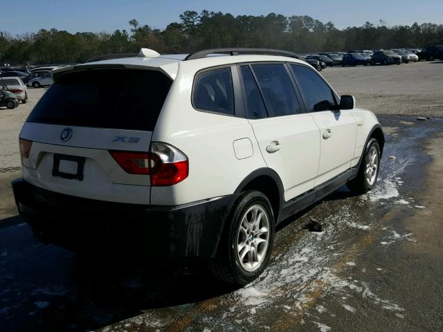 WBXPA73484WC43096 - 2004 BMW X3 2.5I WHITE photo 4