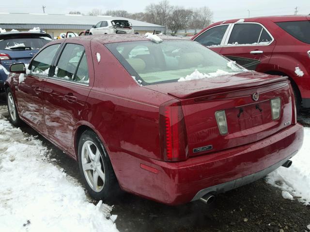 1G6DW677750195157 - 2005 CADILLAC STS RED photo 3