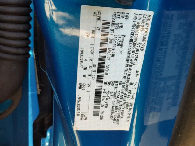 1FADP3F25EL103482 - 2014 FORD FOCUS SE BLUE photo 10