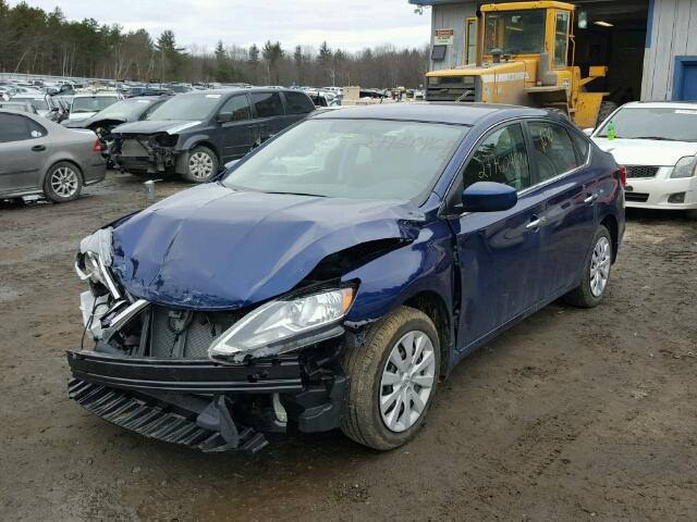 3N1AB7AP5HY393257 - 2017 NISSAN SENTRA S BLUE photo 2