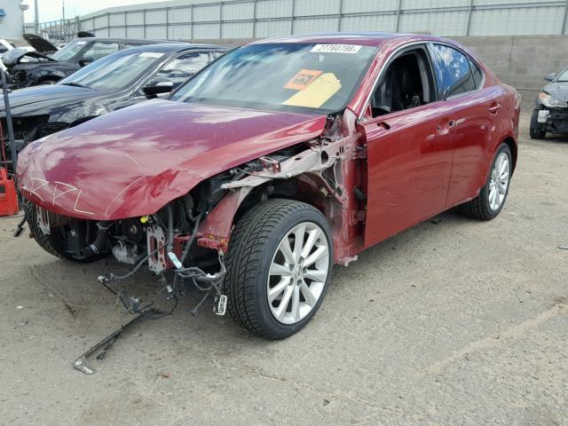 JTHBF5C25A5117934 - 2010 LEXUS IS 250 RED photo 2