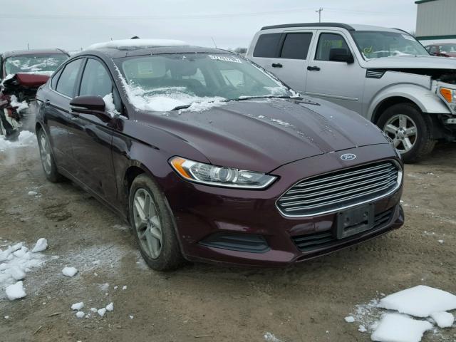 3FA6P0H73DR106588 - 2013 FORD FUSION SE BURGUNDY photo 1