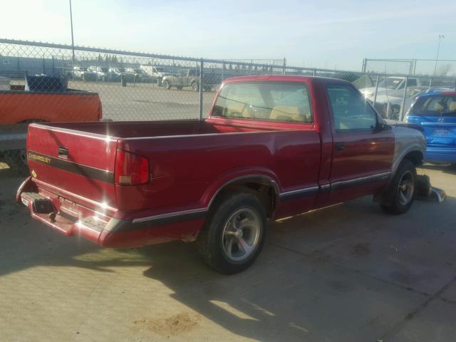 1GCCS14W4S8247313 - 1995 CHEVROLET S TRUCK S1 MAROON photo 4