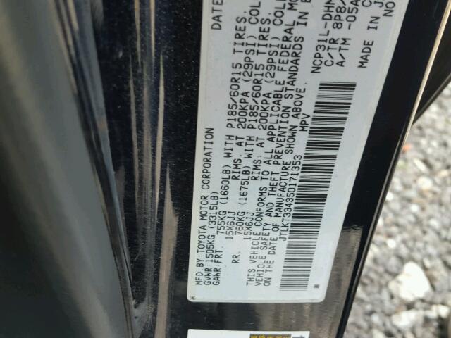 JTLKT334350171353 - 2005 TOYOTA SCION XB BLUE photo 10