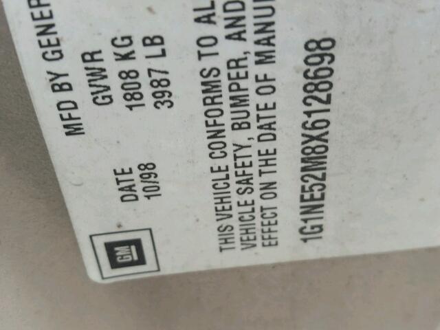 1G1NE52M8X6128698 - 1999 CHEVROLET MALIBU LS თაფლისფერი ფოტო 10