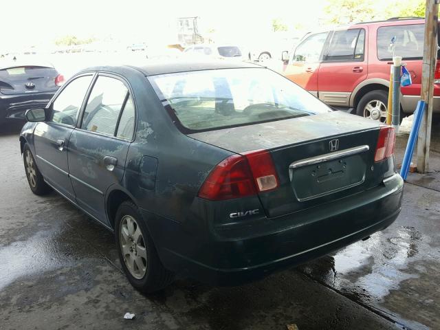 2HGES15511H604908 - 2001 HONDA CIVIC LX GREEN photo 3