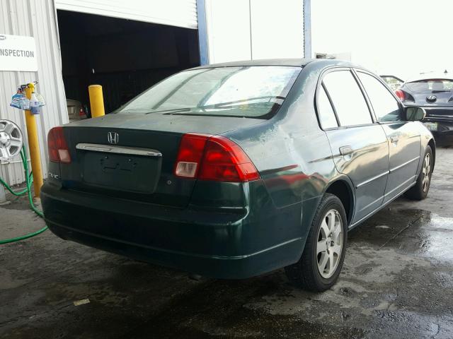 2HGES15511H604908 - 2001 HONDA CIVIC LX GREEN photo 4