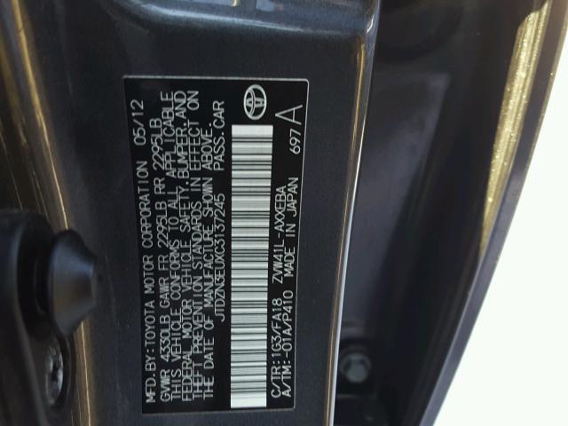 JTDZN3EUXC3137245 - 2012 TOYOTA PRIUS V BLACK photo 10