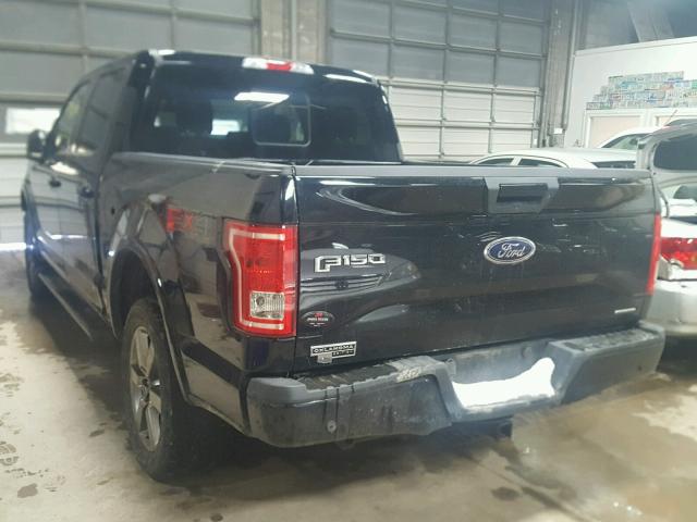 1FTEW1EF2GKF66568 - 2016 FORD F150 SUPER BLACK photo 3