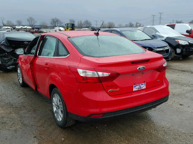 1FAHP3H24CL430905 - 2012 FORD FOCUS SEL RED photo 3