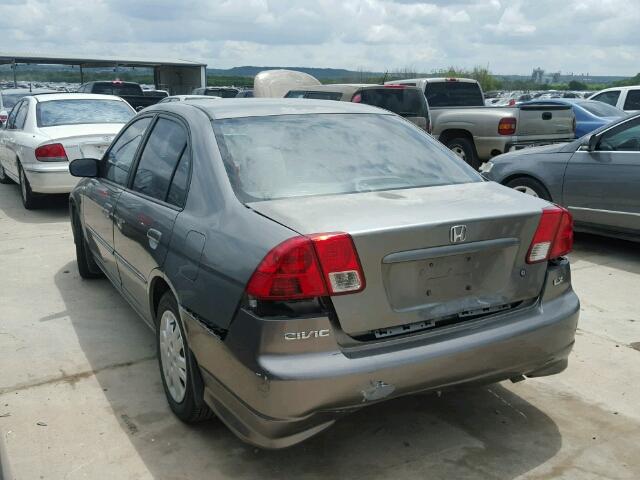 2HGES16605H588164 - 2005 HONDA CIVIC LX GRAY photo 3