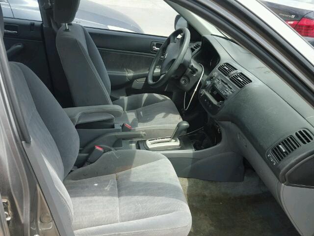 2HGES16605H588164 - 2005 HONDA CIVIC LX GRAY photo 5