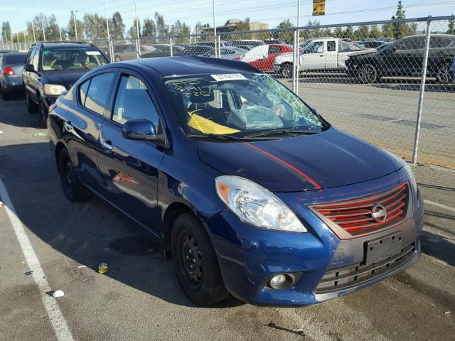 3N1CN7AP2EL829653 - 2014 NISSAN VERSA BLUE photo 1