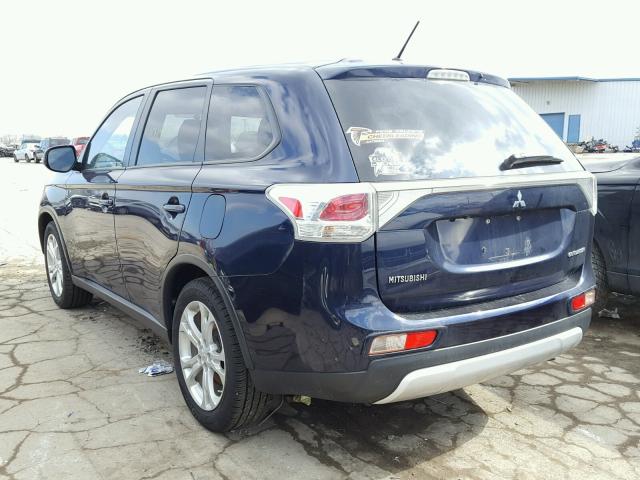 JA4AD3A39FZ003576 - 2015 MITSUBISHI OUTLANDER BLUE photo 3