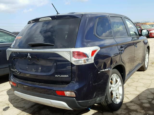 JA4AD3A39FZ003576 - 2015 MITSUBISHI OUTLANDER BLUE photo 4