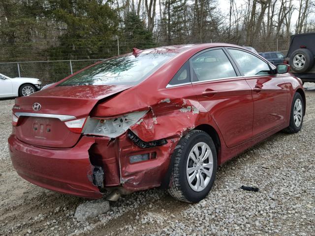 5NPEB4AC2CH499228 - 2012 HYUNDAI SONATA GLS RED photo 4